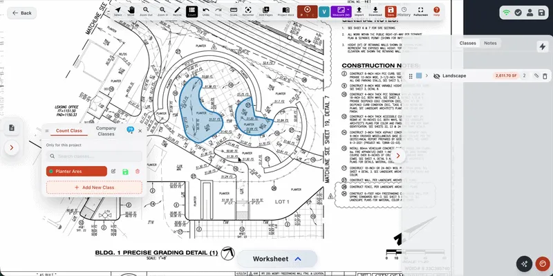 Counting symbols on a plan with the count tool